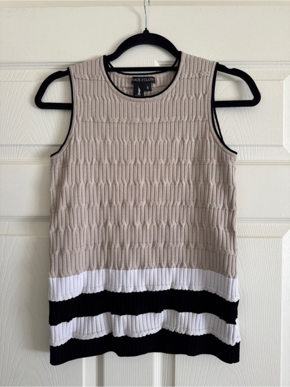 Peace of Cloth “Off to the Races” Knit Tank Top - Taupe Colorblock - Size S
